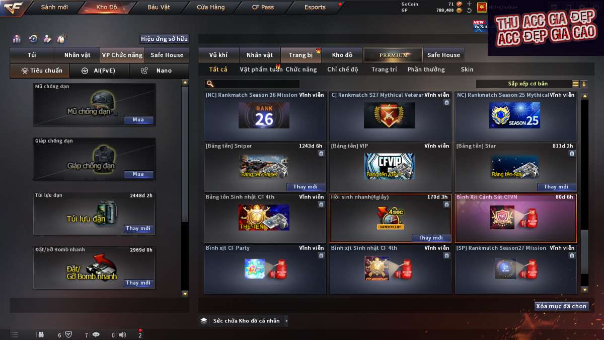 shop acc cf uy tin gia re